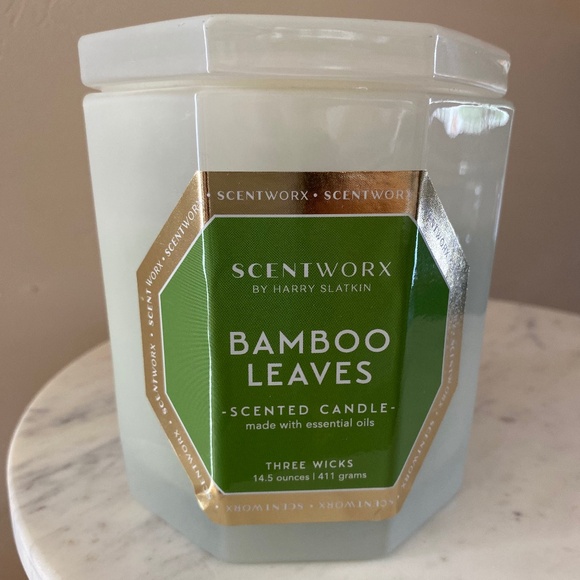 NEW Scentworx by Harry Slatkin Bamboo Leaves 3 wick candle - Picture 1 of 3